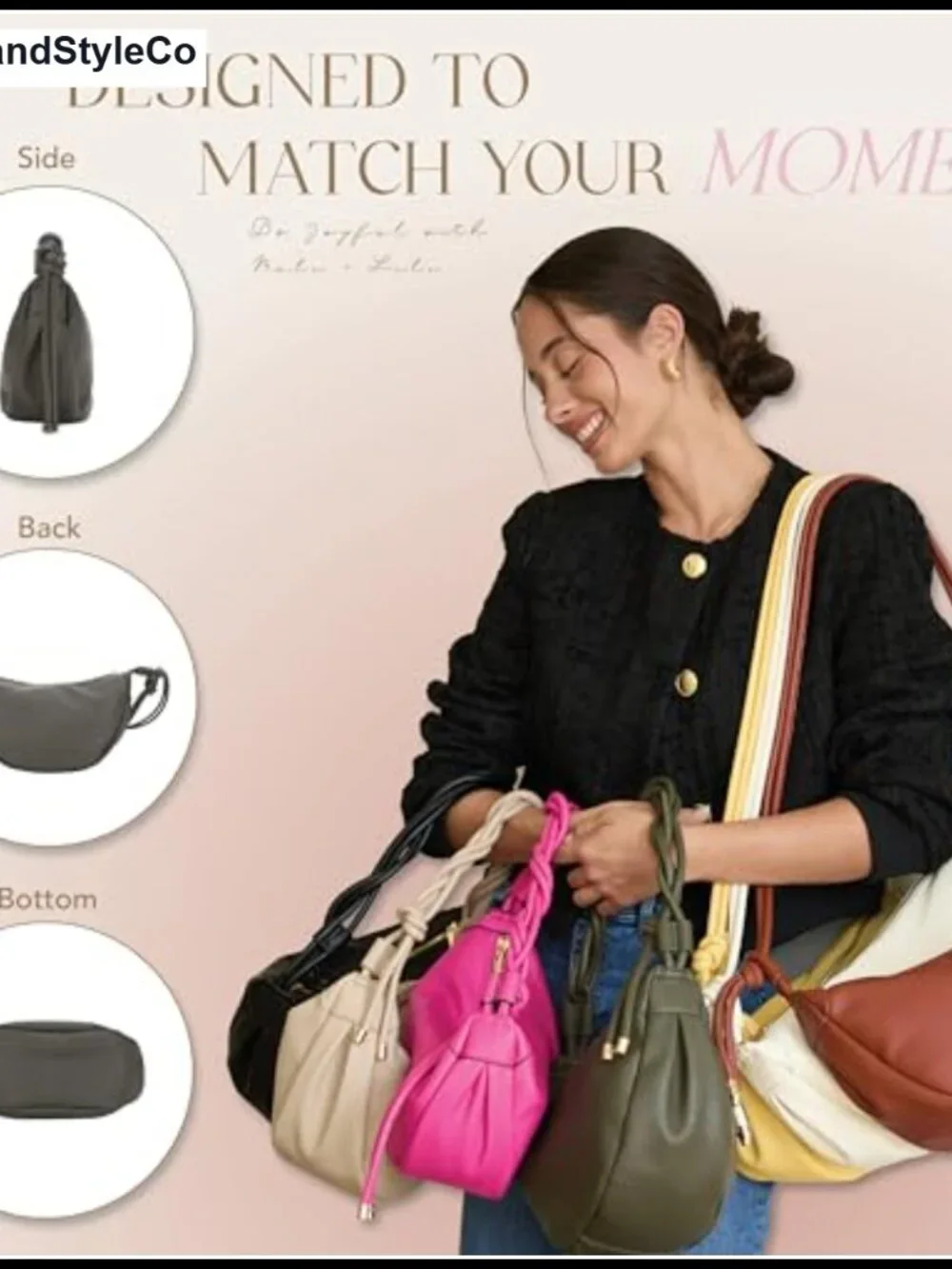 Vegan Leather Hobo Shoulder Bag Convertible Crossbody Purse for Women